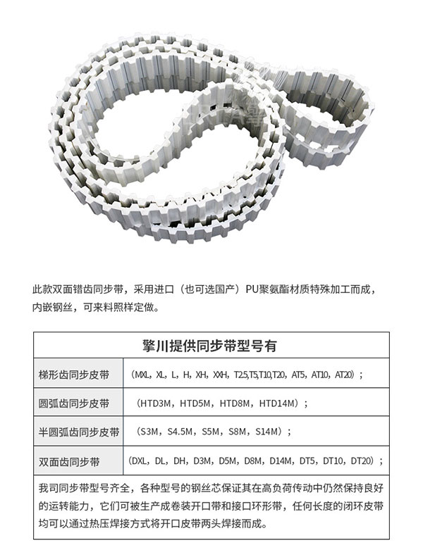 雙面齒<a href='http://yiemit.com/' target='_blank'><u>PU同步帶</u></a>定制