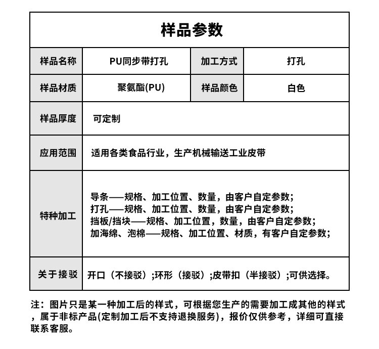 PU同步帶加打孔